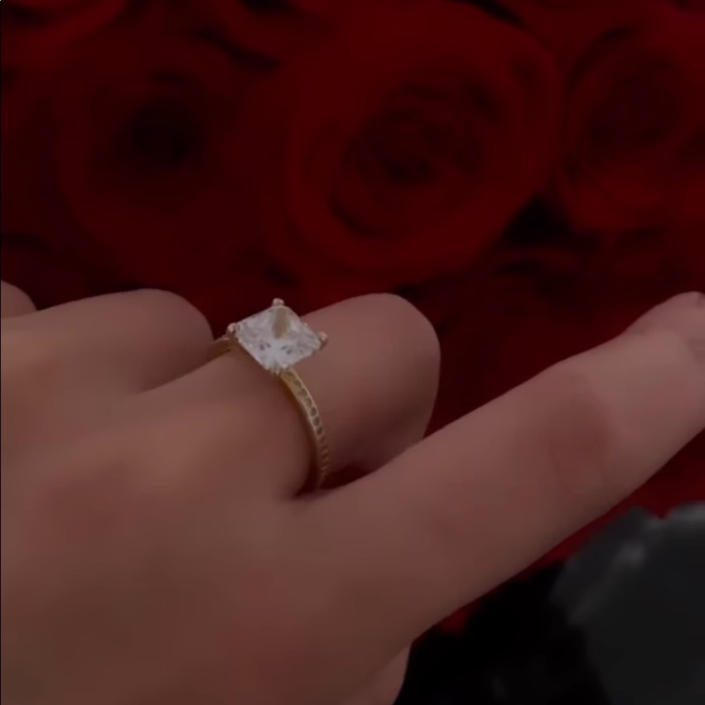 ON SALE Eternity white Gold Plated Engagement Ring - Picture 9 of 11